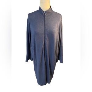 𝅺claudel  Full-Zip Robe w/ Pockets Gray/blue XL